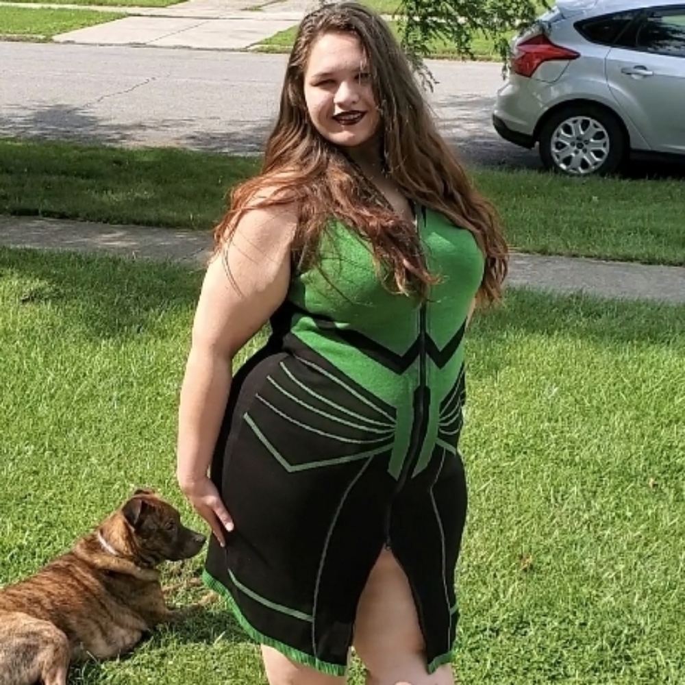 Elhoffer Marvelous Goddess of Death Zipper Sheath Dress 3XL Genuine Rare Retired - Picture 14 of 16